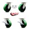 Service Caster 6 Inch Kingpinless Green Poly on Steel Wheel Caster Swivel Locks 2 Brakes, 2PK SCC-KP30S620-PUR-GB-BSL-2-SLB-2 - alternate 3